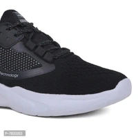 ASIAN Elegant Black Self Design Sports Running Shoes For Men - Black, 6