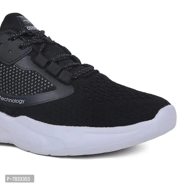ASIAN Elegant Black Self Design Sports Running Shoes For Men - Black, 6
