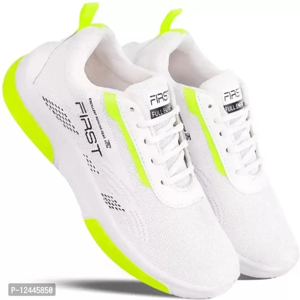 FIRST Comfortable and light weight sports shoes for men and boys - White, 6