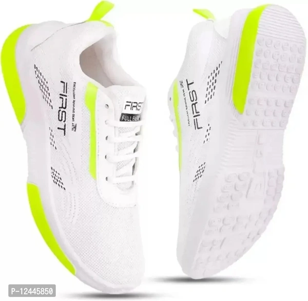 FIRST Comfortable and light weight sports shoes for men and boys - White, 6