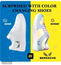Bersache Lightweight Color Changing Sports Shoes with High Quality Sole - 8, White