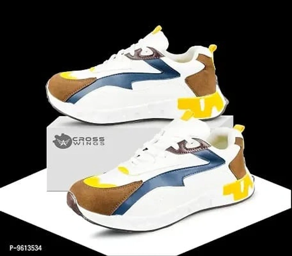 Mens Classy Chunky Sneakers - White, 10