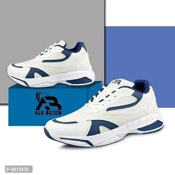 ALK BETON Trendy High Ankle Mens Sports Shoes And Sneakers - White, 9