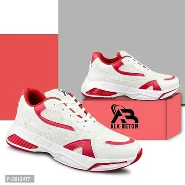 ALK BETON Trendy High Ankle Mens Sports Shoes And Sneakers - White, 6