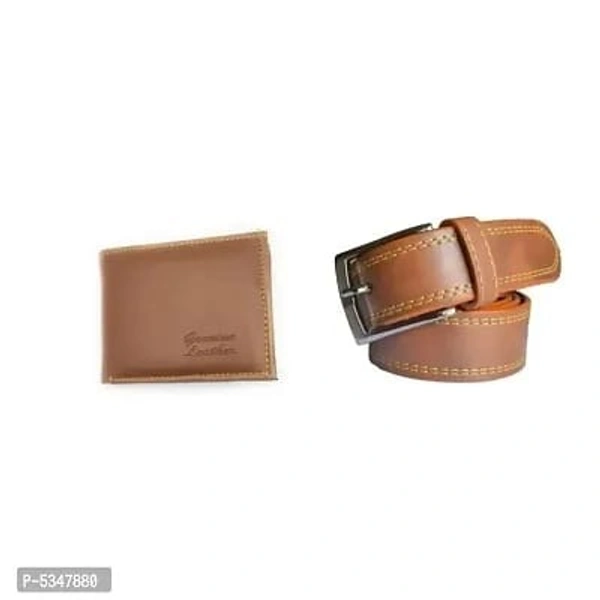 Combo Of One Belt & Two Fold Leatherette Wallet  Combo Of One Belt and Two Fold Leatherette Wallet280 - Free Size, Fire