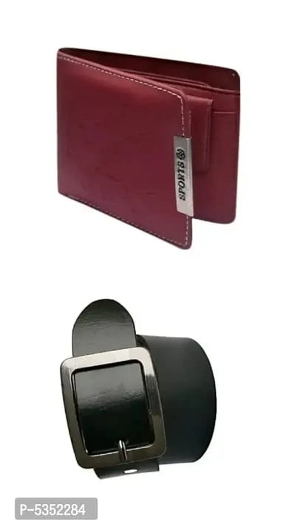 Men's Wallet and Belt combo at a best deal available - Dark Burgundy