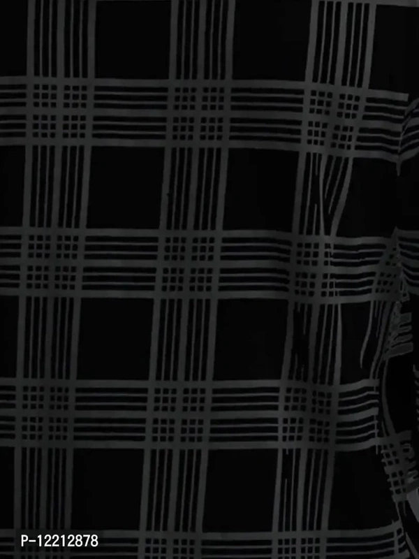 LEWEL Men's Hooded Stylish Checkered Full Sleeve Shirt (Black, Medium) - M, Tundora