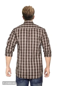 Malaviya Brothers Men's Full Sleeve Fabric Cotton Shirts Slim Fit Casual Shirt for Men's (Medium, Dark Brown) - XL, Nugget