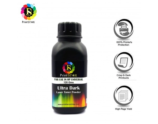 PRINT STAR LASER TONER POWDER FOR HP 12A UNIVERSAL 120GM (ULTRA DARK) - 