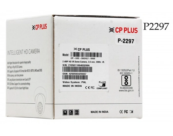 CPPLUS DOME 2.4MP (CPUSCDA24L20360) 3.6MM