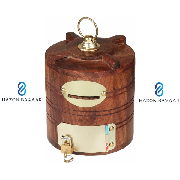 Wooden Money Bank Gullak ( Tank )