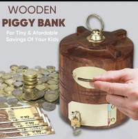 Wooden Money Bank Gullak ( Tank )