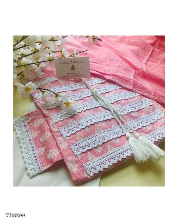 New Jaipuri Kurti With Pant Dupatta 3 Piece Full Set* - XL, Pink π