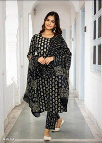 Cotton Block Print Kurti Set - XXL