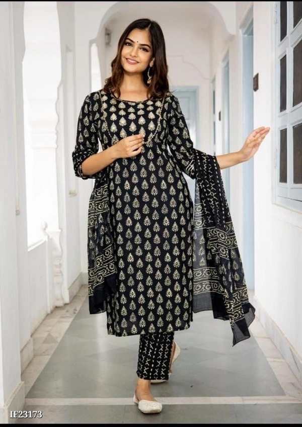 Cotton Block Print Kurti Set - XXL