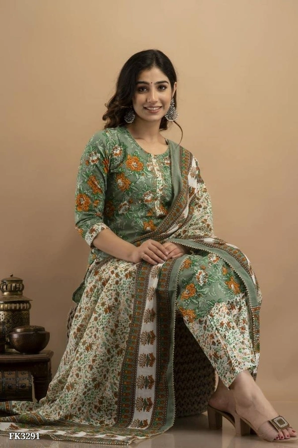 Party Look Kurti With Pant And Dupatta* - XL