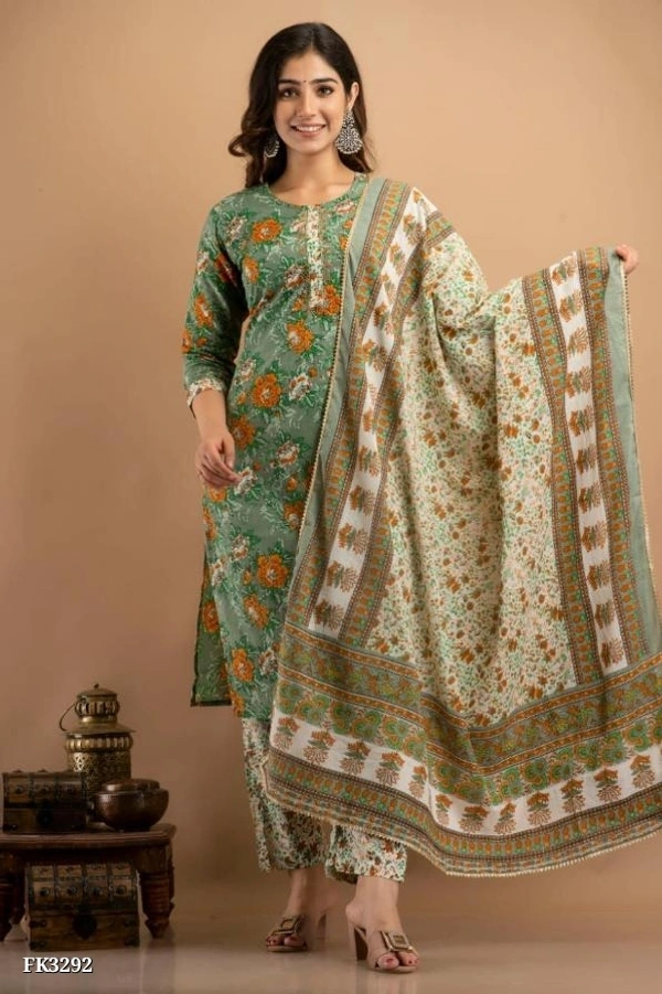 Party Look Kurti With Pant And Dupatta* - XXXL