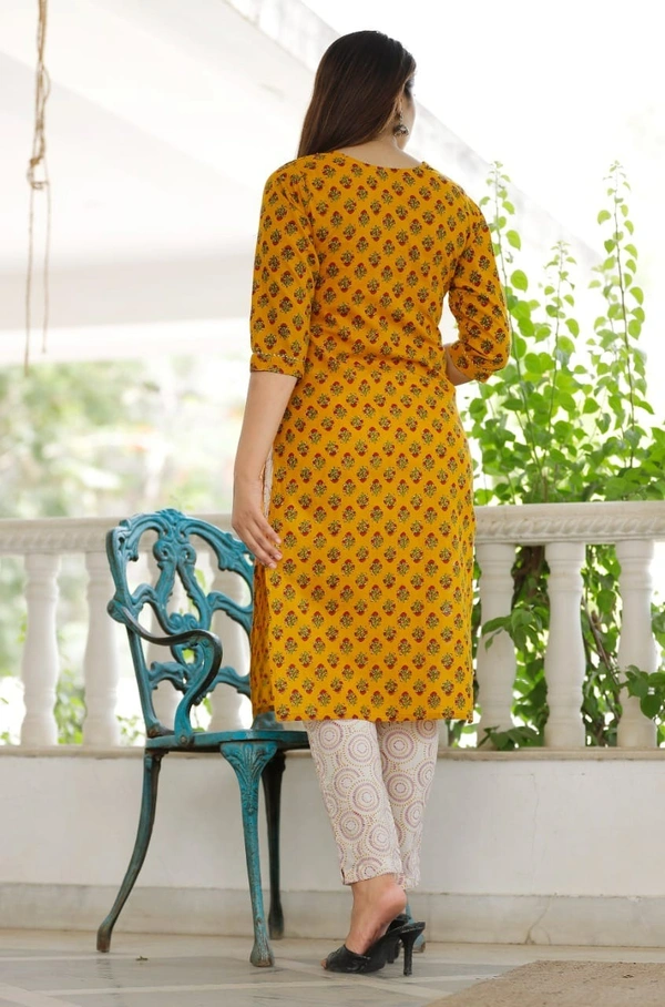 ππA NEW LAUNCHππ *BEAUTIFUL HEAVY . COTTON 60/60 FABRIC KURTI BOTTOM AND DUPATTA. - Yellow, L