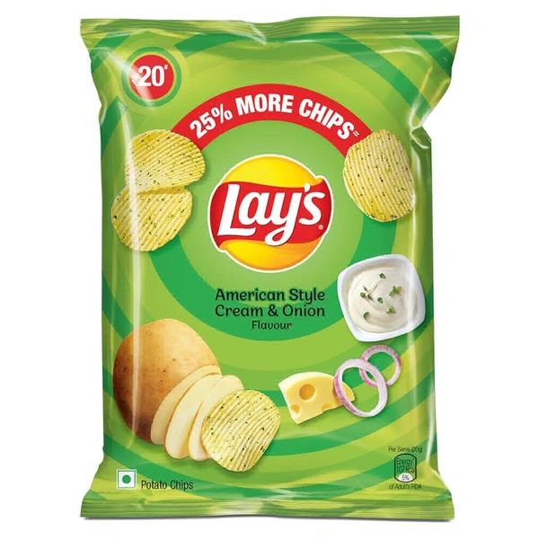 Lay's American Style Cream &Onion Flavour  - 50g