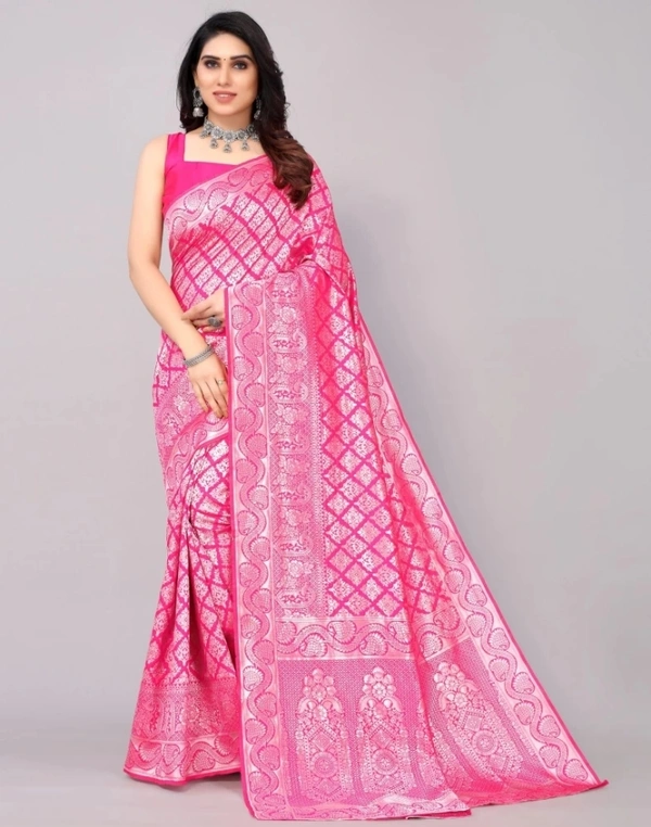 Pure Silk Saree..(600CC) - Silver, 5.5 M
