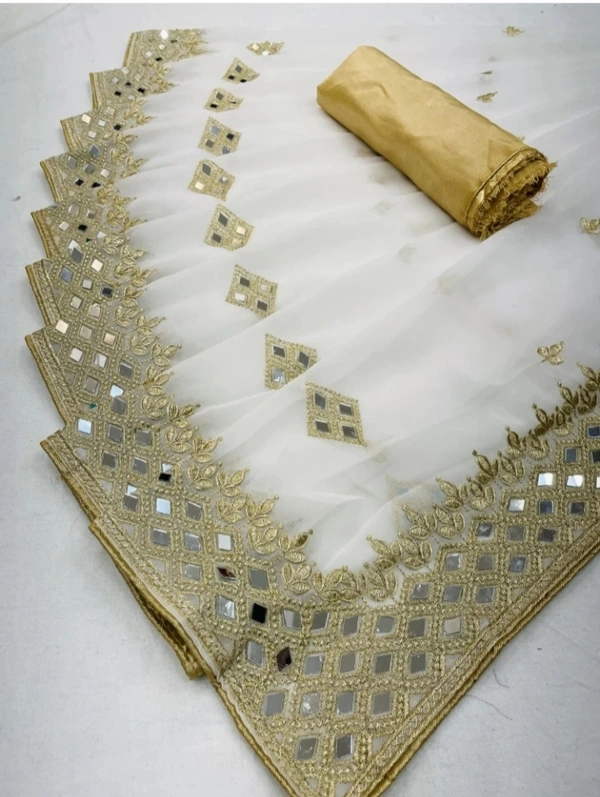 Georgette Saree  - White