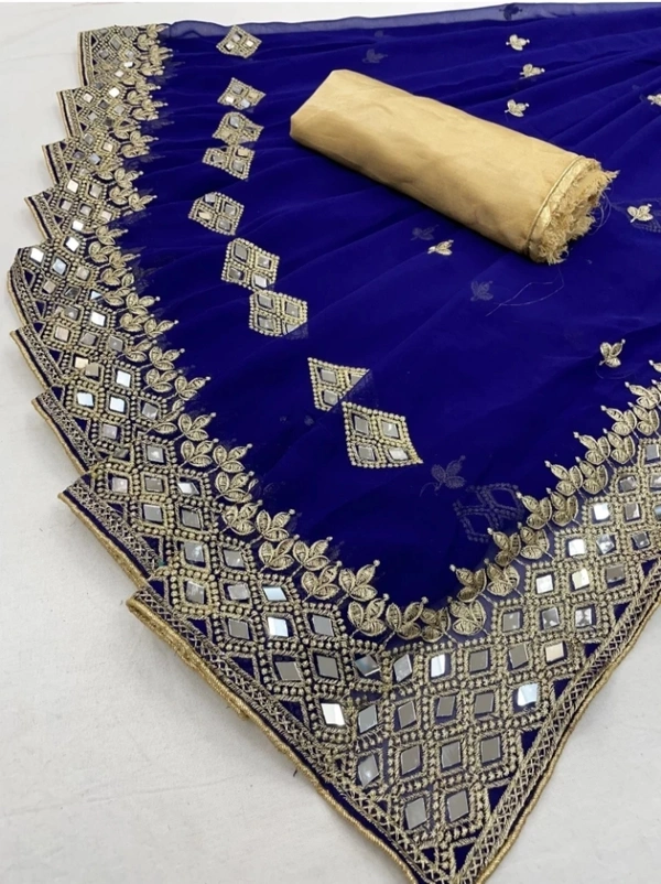 Georgette Saree  - BLUE