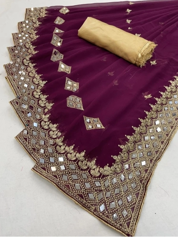 Georgette Saree  - PURPLE