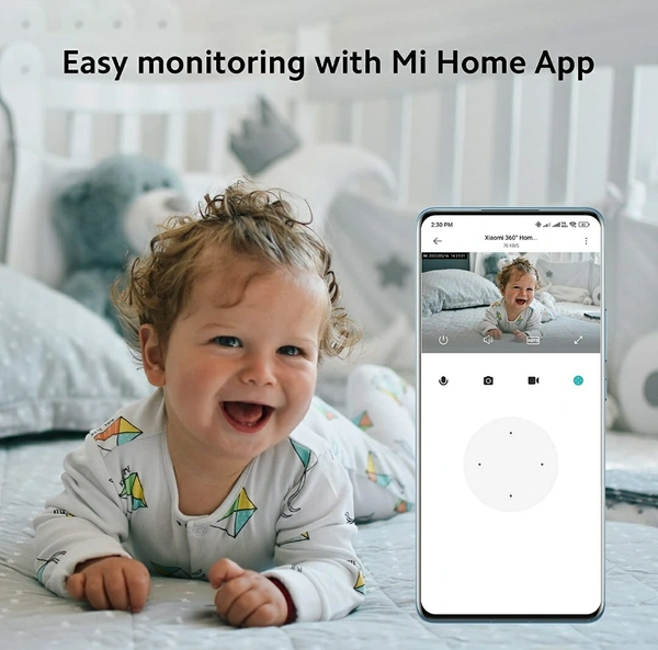 MI Xiaomi Wireless Home Security Camera 2i 2022 Edition | Full HD Picture | 360° View | 2MP | AI Powered Motion Detection | Enhanced Night Vision| Talk Back Feature (2 Way Calling), White - White, 7.5 × 7.5 × 10.8