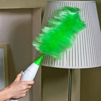 Go Dust Electric Feather Spin Motorised Cleaning Brush Set Home Duster Feather Dust Cleaner Brush for Home, Office, Car - Forest Green, 41×11×7