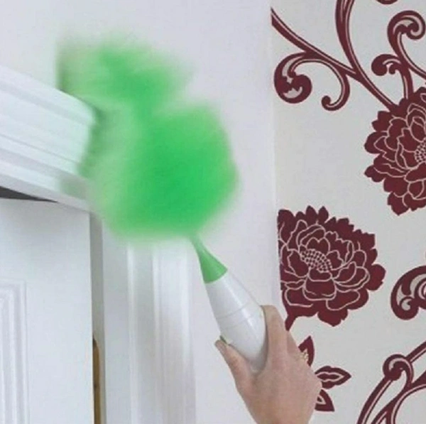 Go Dust Electric Feather Spin Motorised Cleaning Brush Set Home Duster Feather Dust Cleaner Brush for Home, Office, Car - Forest Green, 41×11×7