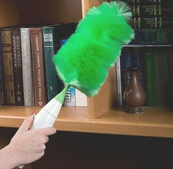 Go Dust Electric Feather Spin Motorised Cleaning Brush Set Home Duster Feather Dust Cleaner Brush for Home, Office, Car - Forest Green, 41×11×7