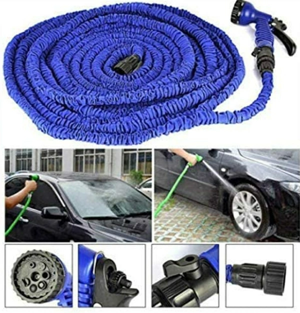 Magic Hose Garden Pipe, 15m 50 Feet Expandable Garden Hose for Car Washing Gun Retractable Gardwn  - Royal Blue, 15 M