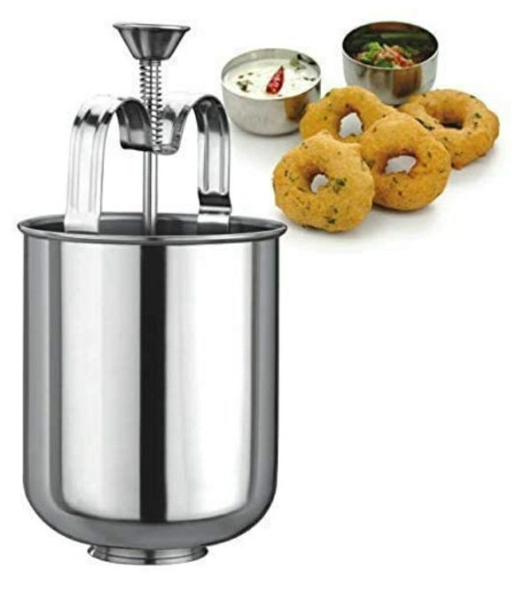 Stainless Steel Medu wada Maker with Stand Mendu wada Machine Makes Perfectly Shaped & Crispy Medu wada - Gray