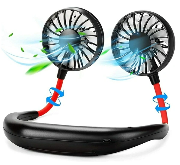 Portable Fan Hand Free Personal Neck Fan - Rechargeable Portable Neck Fan Small Personal USB Fan, Mini LED Fan is Perfect For Office Travel Outdoor Camping