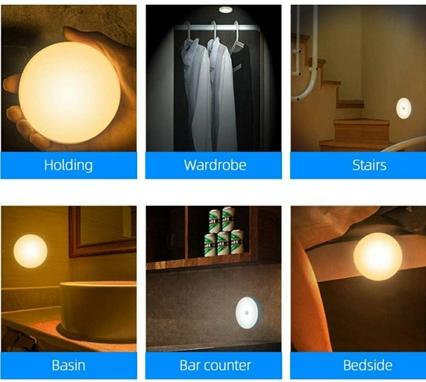 Motion Sensor Light for Home with USB Charging Pack of 2 Wireless Self Adhesive LED Magnetic Motion Activated Light Motion Sensor Rechargeable Light