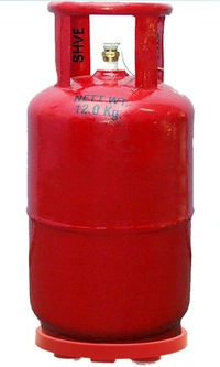 Plastic Cylinder Trolley Easily Movable Stand with Wheels/Gas Trolley/LPG Cylinder Stand/Water Bottle Trolley/Flower Pot Stand - Red