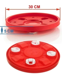 Plastic Cylinder Trolley Easily Movable Stand with Wheels/Gas Trolley/LPG Cylinder Stand/Water Bottle Trolley/Flower Pot Stand - Red