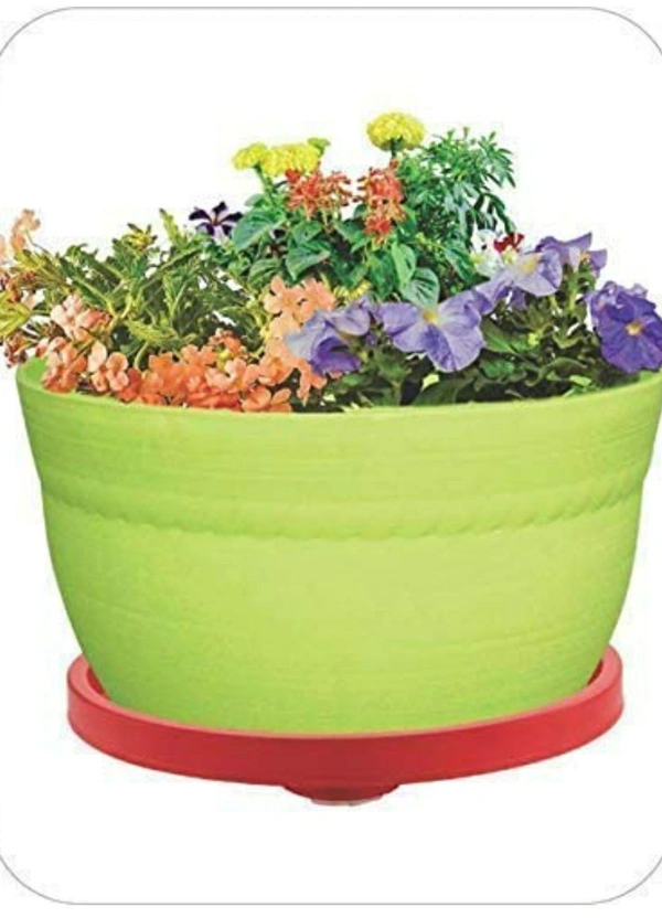 Plastic Cylinder Trolley Easily Movable Stand with Wheels/Gas Trolley/LPG Cylinder Stand/Water Bottle Trolley/Flower Pot Stand - Red