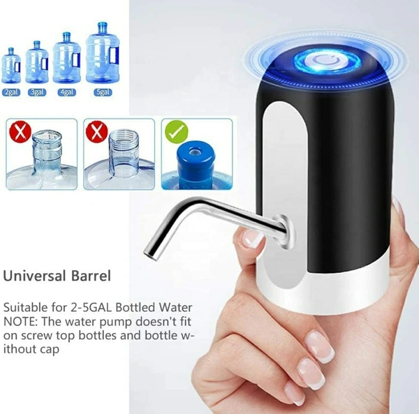 Automatic Water Dispenser Pump | USB Rechargeable Battery Water Pump for 20 Litre Bottle | Electric Water Dispenser | Water Can Dispenser Pump with Built in Copper String Benefits | Water can Pump