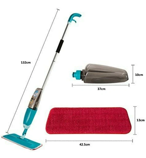 Healthy Spray Mop - Floor Mop with Removable Washable Cleaning Pad and Integrated Water Spray Mechanism (Random Color)