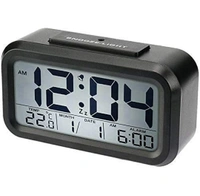 Digital Led Alarm Clock, Mirror Clock for Heavy Sleepers Kids Large Led Display with Snooze Time Temperature Function (Black Clock)61%off - Black