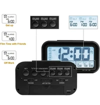 Digital Led Alarm Clock, Mirror Clock for Heavy Sleepers Kids Large Led Display with Snooze Time Temperature Function (Black Clock)61%off - Black