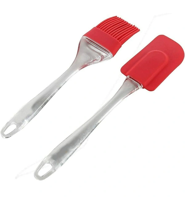 Kitchen Pastry Silicon Spatula and Oil Brush Set for Cake Mixer, Baking, Oiling, BBQ, Oven Tandoor Grilling Non Stick Cookware55%off