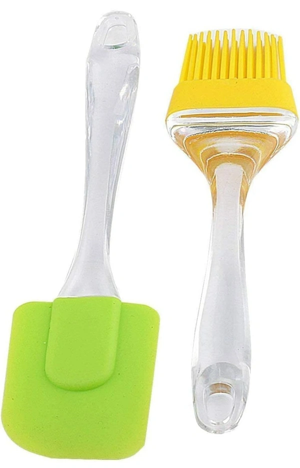 Kitchen Pastry Silicon Spatula and Oil Brush Set for Cake Mixer, Baking, Oiling, BBQ, Oven Tandoor Grilling Non Stick Cookware55%off