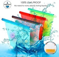 1000ml Silicone Food Bag/ Storage Airtight Bag /Reusable Storage Container Preservation Leakproof