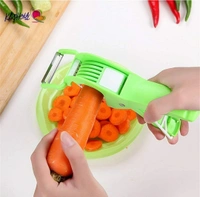 Veg Cutter Sharp Stainless Steel 5 Blade Vegetable Cutter with Peeler 2 in 1 Green60%off