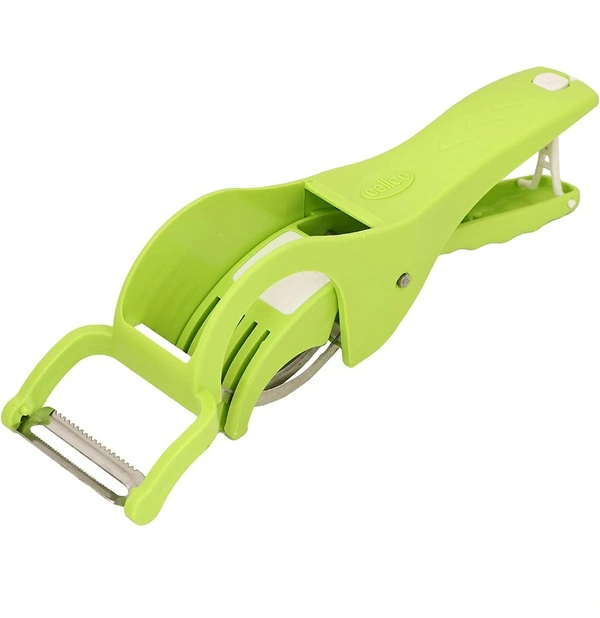 Veg Cutter Sharp Stainless Steel 5 Blade Vegetable Cutter with Peeler 2 in 1 Green60%off