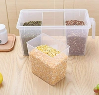 Plastic Refrigerator Square Handle Food Storage Space Saving Organizer Jar Container with Lid, Handle and 3 Smaller Bins for Grocery, Vegetable/Fridge Basket Rack (1500 ml)