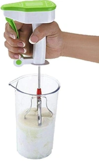 Power-Free Manual Hand Blender With Stainless Steel Blades || Cream Beater || Egg Beater || Butter Milk Churner || Lassi Churner || Soups/Dal Liquidiser - Multicolor