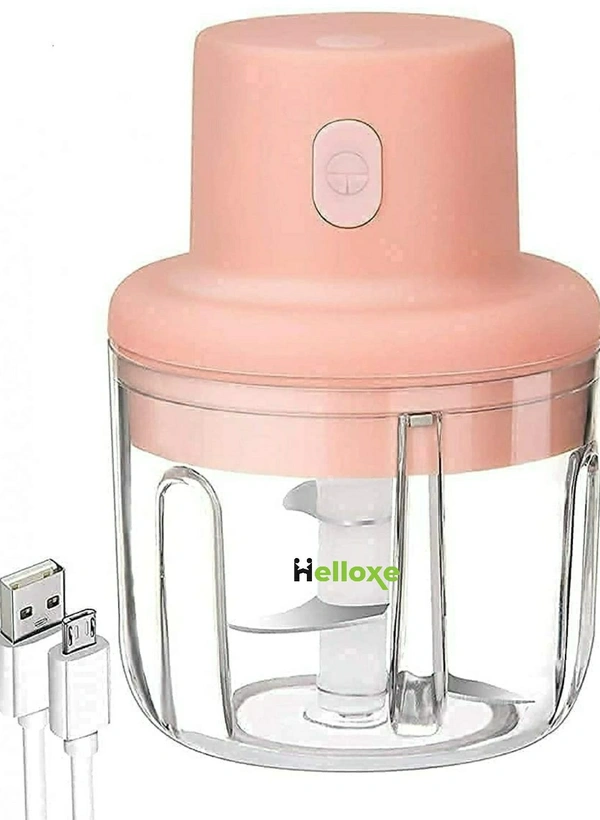 Electric Mini Food Chopper 250 ML with USB Charging for Spice Meat Vegetable Nuts Onion Pepper - Golden Grass